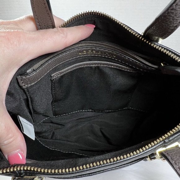 Liz Claiborne Kelsey Handbag Purse Mini Tote 7.5" Black & Grey Vegan Leather - Picture 11 of 16